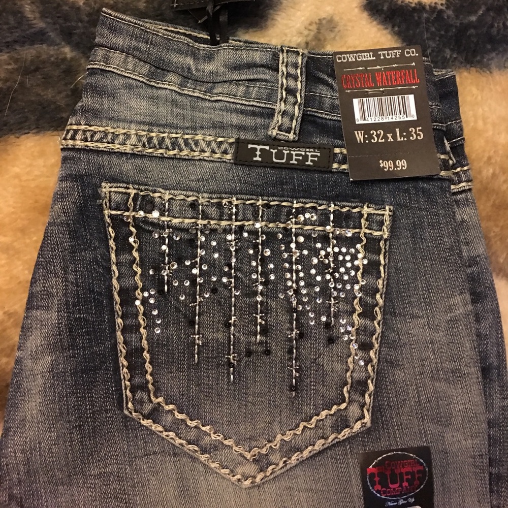 Cowgirl Tuff Co “Crystal Waterfall” Jeans BNWT
